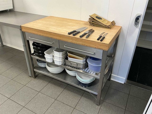 Houten werktafel - afbeelding 2 van  4