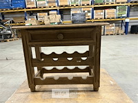 Houten wijnkastje met lade