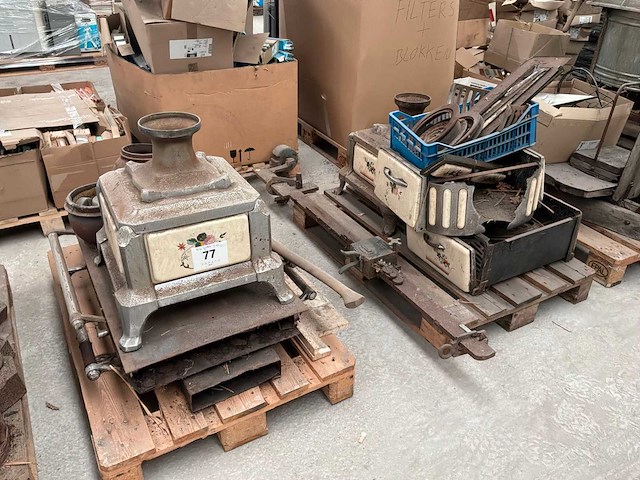 Houtkachel vintage (2x) - afbeelding 1 van  1
