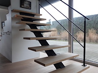 Hout/metalen trap - afbeelding 2 van  2