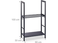 Houtplank van open haard, staal, antraciet, 100 x 60 x 30 cm - afbeelding 2 van  5