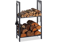 Houtplank van open haard, staal, antraciet, 100 x 60 x 30 cm - afbeelding 4 van  5