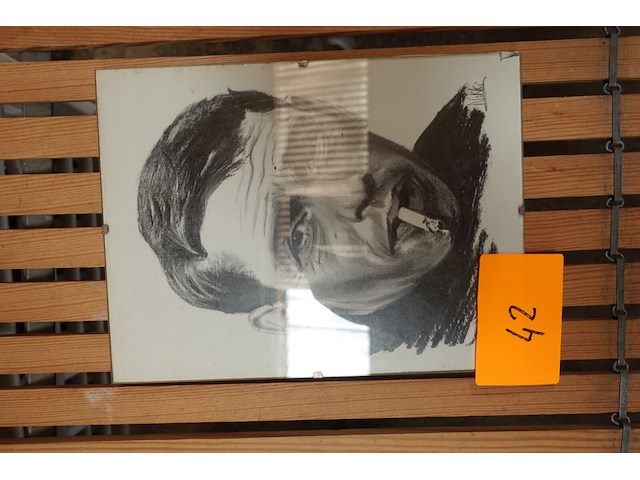 Houtskool tekening jacques brel - afbeelding 2 van  3