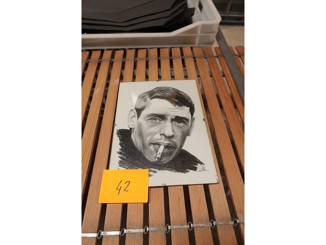 Houtskool tekening jacques brel - afbeelding 3 van  3