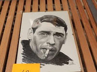 Houtskool tekening jacques brel - afbeelding 3 van  3