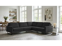 Houtskoolgrijze ribfluwelen hoekbank - afbeelding 8 van  15