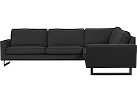 Houtskoolgrijze ribfluwelen hoekbank - afbeelding 9 van  15