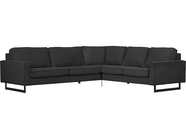 Houtskoolgrijze ribfluwelen hoekbank - afbeelding 12 van  15