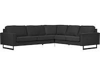 Houtskoolgrijze ribfluwelen hoekbank - afbeelding 12 van  15