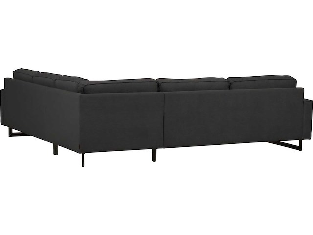 Houtskoolgrijze ribfluwelen hoekbank - afbeelding 13 van  15