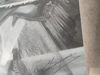Houtskooltekening bokswedstrijd liston-harrison, gesigneerd jp coopman - afbeelding 2 van  2