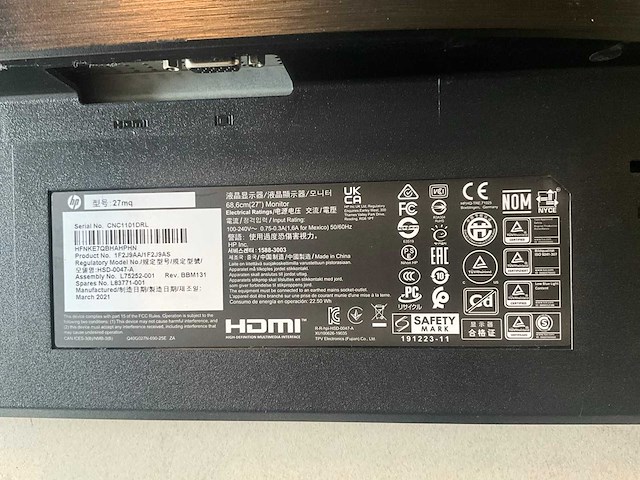 Hp 27mq 27-inch display - afbeelding 4 van  5