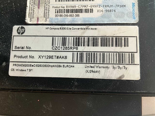 Hp convertible mini tower compaq 8200 elite desktop pc - afbeelding 8 van  8