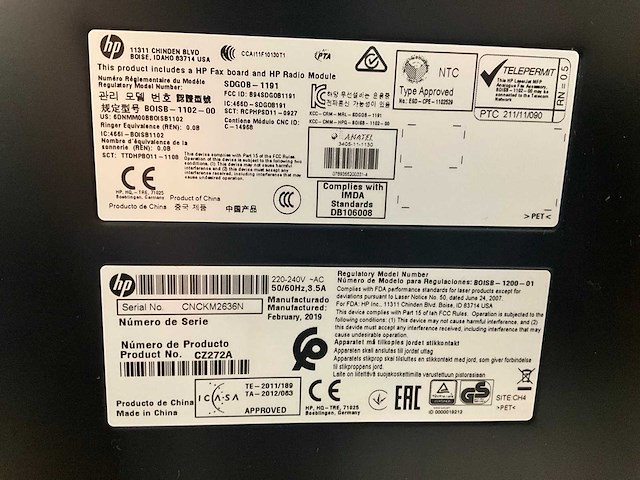 Hp laserjet pro 500 color mfp m570dw printer - afbeelding 5 van  5