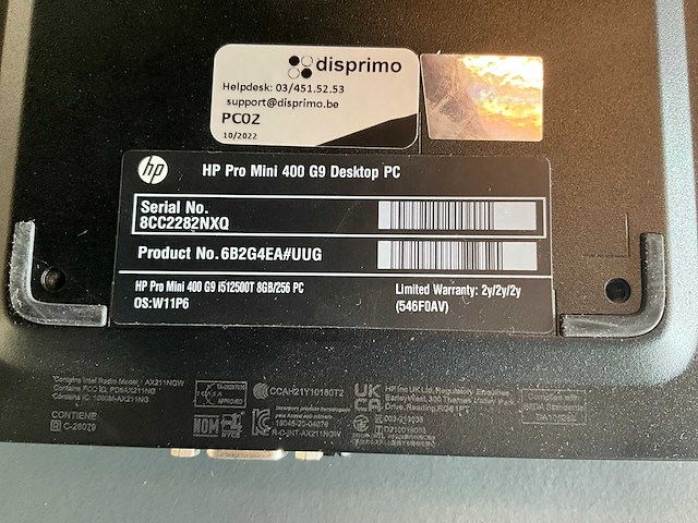 Hp pro mini 400 g9 desktop pc - afbeelding 4 van  4