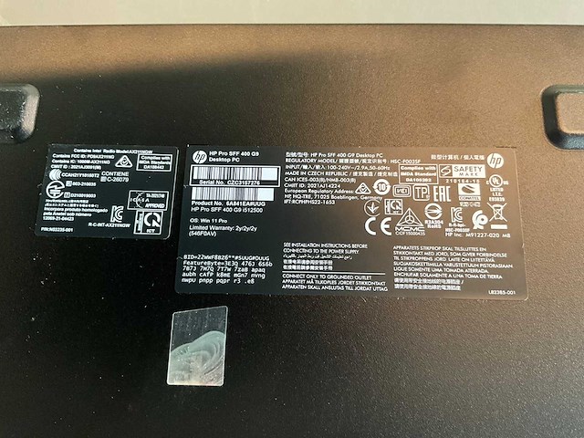 Hp pro sff 400 g9 desktop pc - afbeelding 4 van  5