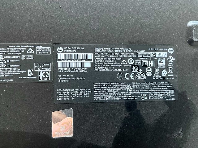 Hp pro sff 400 g9 desktop-pc - afbeelding 3 van  4