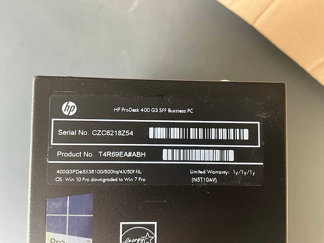 Hp prodesk 400 g3 sff desktop pc - afbeelding 4 van  7