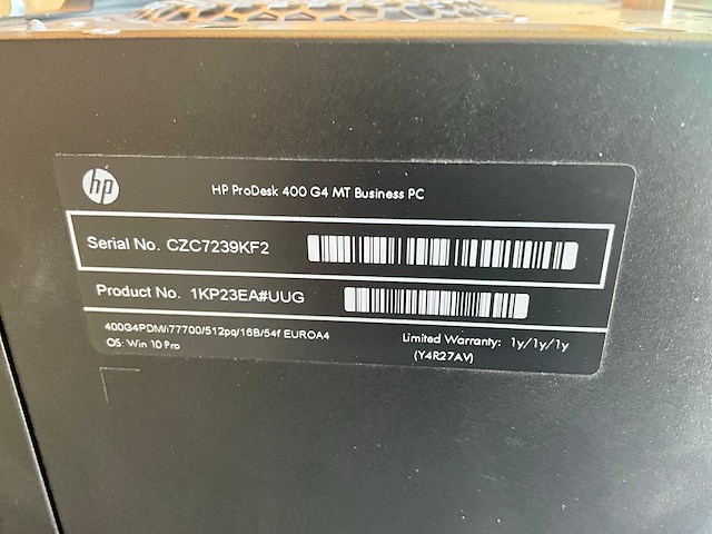Hp prodesk 400 g4 mt business desktop pc - afbeelding 6 van  7