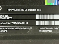 Hp prodesk + monitor, toetsenbord en muis - afbeelding 3 van  6