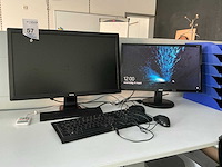 Hp prodesk + pc-scherm (2x) - afbeelding 1 van  6