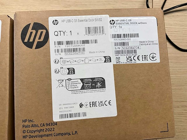 Hp usb-c dock g5 (2x) - afbeelding 9 van  9