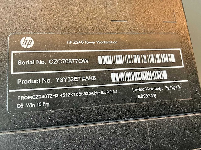 Hp z240 desktop pc/workstation tower - afbeelding 5 van  7