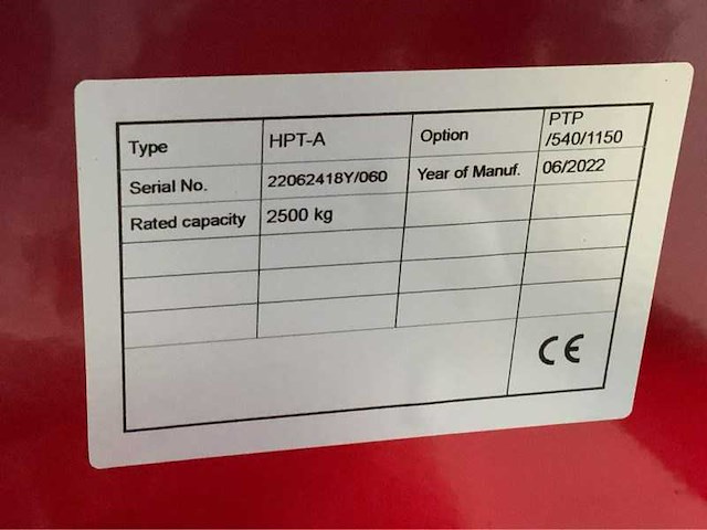 Hpt-a palletwagen 2.5t - afbeelding 1 van  3