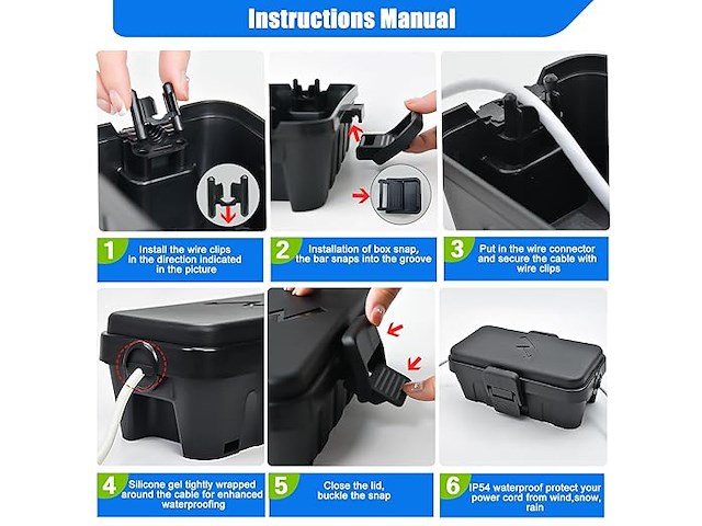Hrensaw weerbestendige aansluitdoos (3 stuks) - afbeelding 3 van  5