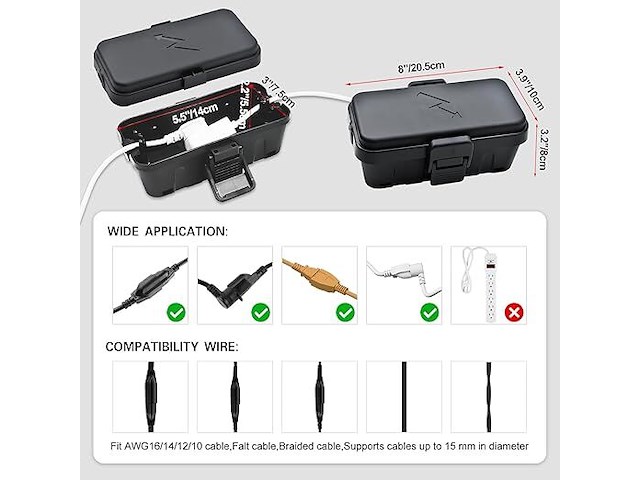 Hrensaw weerbestendige aansluitdoos (3 stuks) - afbeelding 2 van  5