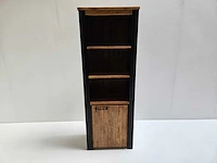 Hsm atlanta boekenkast met 1 deur en 3 laden 70 x 45 x h190cm vintage teak - afbeelding 1 van  4