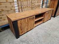Hsm atlanta tv meubel met 2 deuren en nis 175 x 45 x h50cm vintage teak