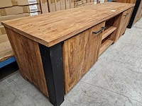Hsm atlanta tv meubel met 2 deuren en nis 175 x 45 x h50cm vintage teak - afbeelding 3 van  6