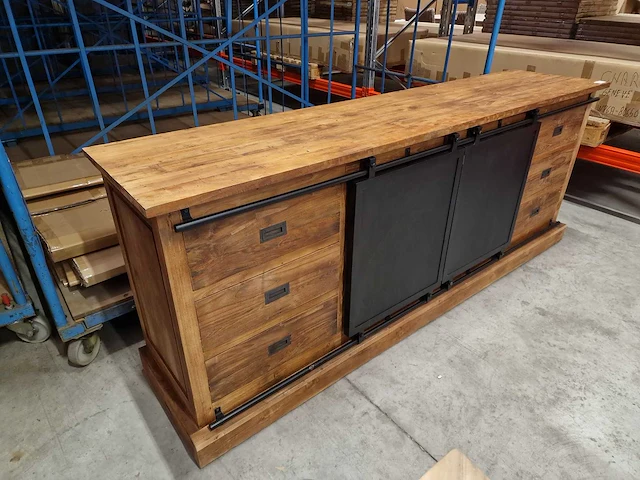 Hsm blackburn dressoir 220cm x 50cm x h85cm - 6 laden en 2 deuren - afbeelding 1 van  7