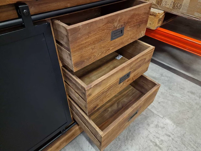 Hsm blackburn dressoir 220cm x 50cm x h85cm - 6 laden en 2 deuren - afbeelding 7 van  7