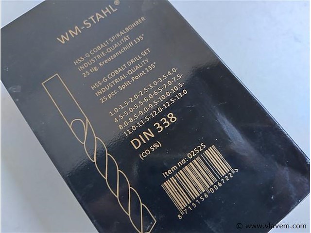 Hss-g cobalt spiraalborenset 25 delig - afbeelding 5 van  5