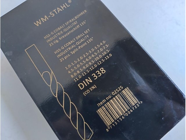 Hss-g cobalt spiraalborenset 25 delig - afbeelding 5 van  5