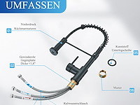 Huahomdy zwarte keukenkraan - afbeelding 5 van  5