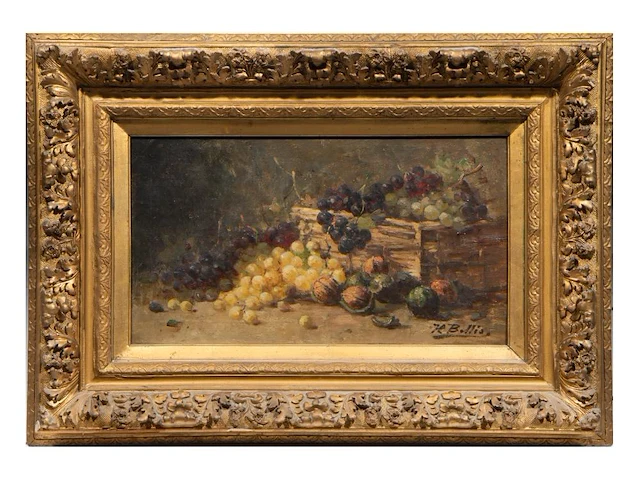 Hubert bellis (1831-1902), flower still life, oil on canvas 34 x 60 cm. (13.39 x 23.62 in.), frame: 64 x 90 cm. (25.19 x 35.42 in.) - afbeelding 2 van  5
