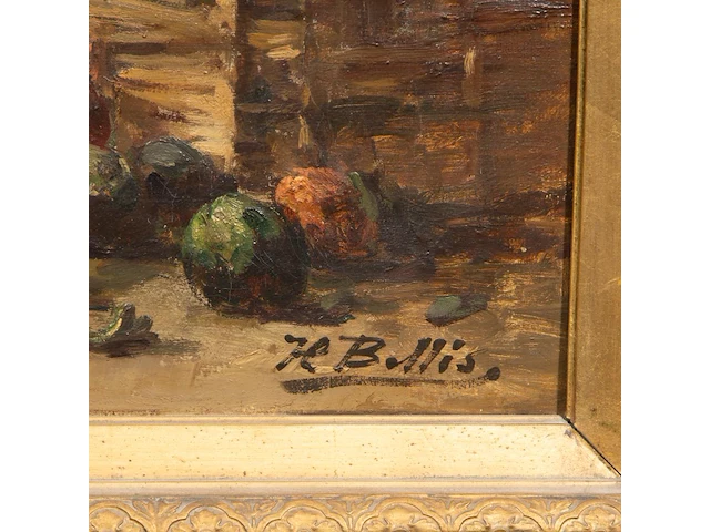 Hubert bellis (1831-1902), flower still life, oil on canvas 34 x 60 cm. (13.39 x 23.62 in.), frame: 64 x 90 cm. (25.19 x 35.42 in.) - afbeelding 4 van  5