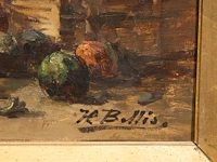 Hubert bellis (1831-1902), flower still life, oil on canvas 34 x 60 cm. (13.39 x 23.62 in.), frame: 64 x 90 cm. (25.19 x 35.42 in.) - afbeelding 4 van  5