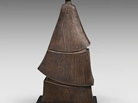 Hubert minnebo (1940), 'de nuraghi-vormgeving lag hem wel', polished and brown patinated bronze, 4/4, 2000, signed (+) 56 x 30 x 20 cm. (22.05 x 11.81 x 7.87 in.) - afbeelding 4 van  8