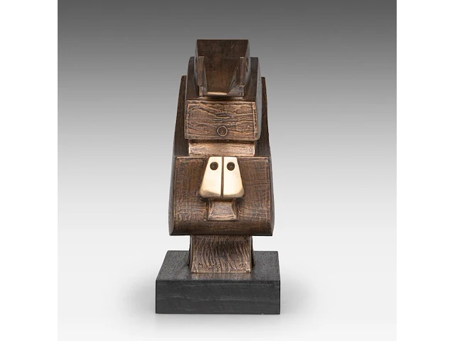 Hubert minnebo (1940), 'deze vlucht was bepalend', polished and brown patinated bronze, 1/1, 2010, signed (+) 26 x 32.5 x 11 cm. (10.24 x 12.80 x 4.33 in.) - afbeelding 6 van  8