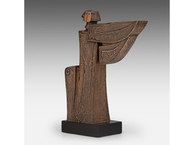 Hubert minnebo (1940), 'een verwijzing naar zijn geliefde oosten', polished and brown patinated bronze, 0/0, 2009, signed (+) 36 x 31 x 30.5 cm. (14.16 x 12.19 x 12.00 in.) - afbeelding 2 van  9