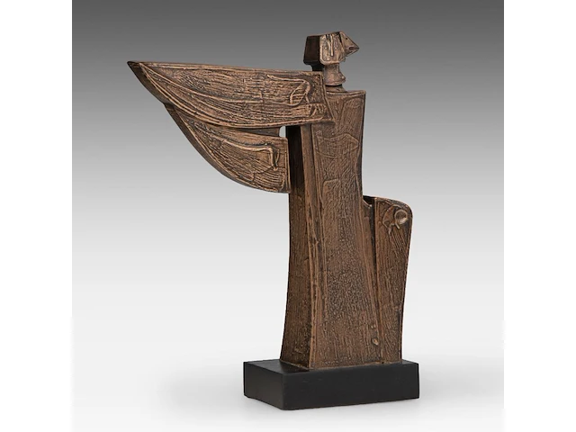 Hubert minnebo (1940), 'een verwijzing naar zijn geliefde oosten', polished and brown patinated bronze, 0/0, 2009, signed (+) 36 x 31 x 30.5 cm. (14.16 x 12.19 x 12.00 in.) - afbeelding 4 van  9