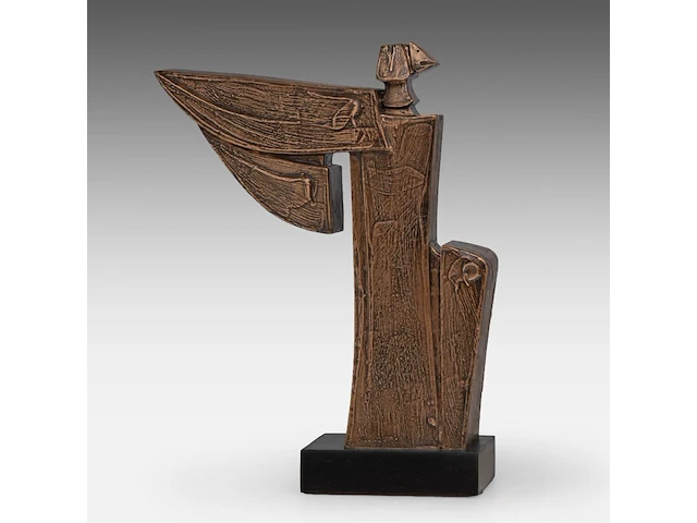 Hubert minnebo (1940), 'een verwijzing naar zijn geliefde oosten', polished and brown patinated bronze, 0/0, 2009, signed (+) 36 x 31 x 30.5 cm. (14.16 x 12.19 x 12.00 in.) - afbeelding 5 van  9