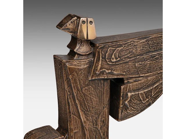 Hubert minnebo (1940), 'een verwijzing naar zijn geliefde oosten', polished and brown patinated bronze, 0/0, 2009, signed (+) 36 x 31 x 30.5 cm. (14.16 x 12.19 x 12.00 in.) - afbeelding 7 van  9