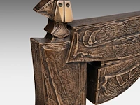Hubert minnebo (1940), 'een verwijzing naar zijn geliefde oosten', polished and brown patinated bronze, 0/0, 2009, signed (+) 36 x 31 x 30.5 cm. (14.16 x 12.19 x 12.00 in.) - afbeelding 7 van  9