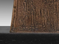 Hubert minnebo (1940), 'een verwijzing naar zijn geliefde oosten', polished and brown patinated bronze, 0/0, 2009, signed (+) 36 x 31 x 30.5 cm. (14.16 x 12.19 x 12.00 in.) - afbeelding 8 van  9