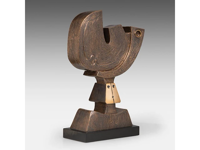 Hubert minnebo (1940), 'het alles omvattende', polished and brown patinated bronze, 1/1, 2009, signed (+) 48 x 34 x 11.5 cm. (18.89 x 13.39 x 4.53 in.) - afbeelding 2 van  8